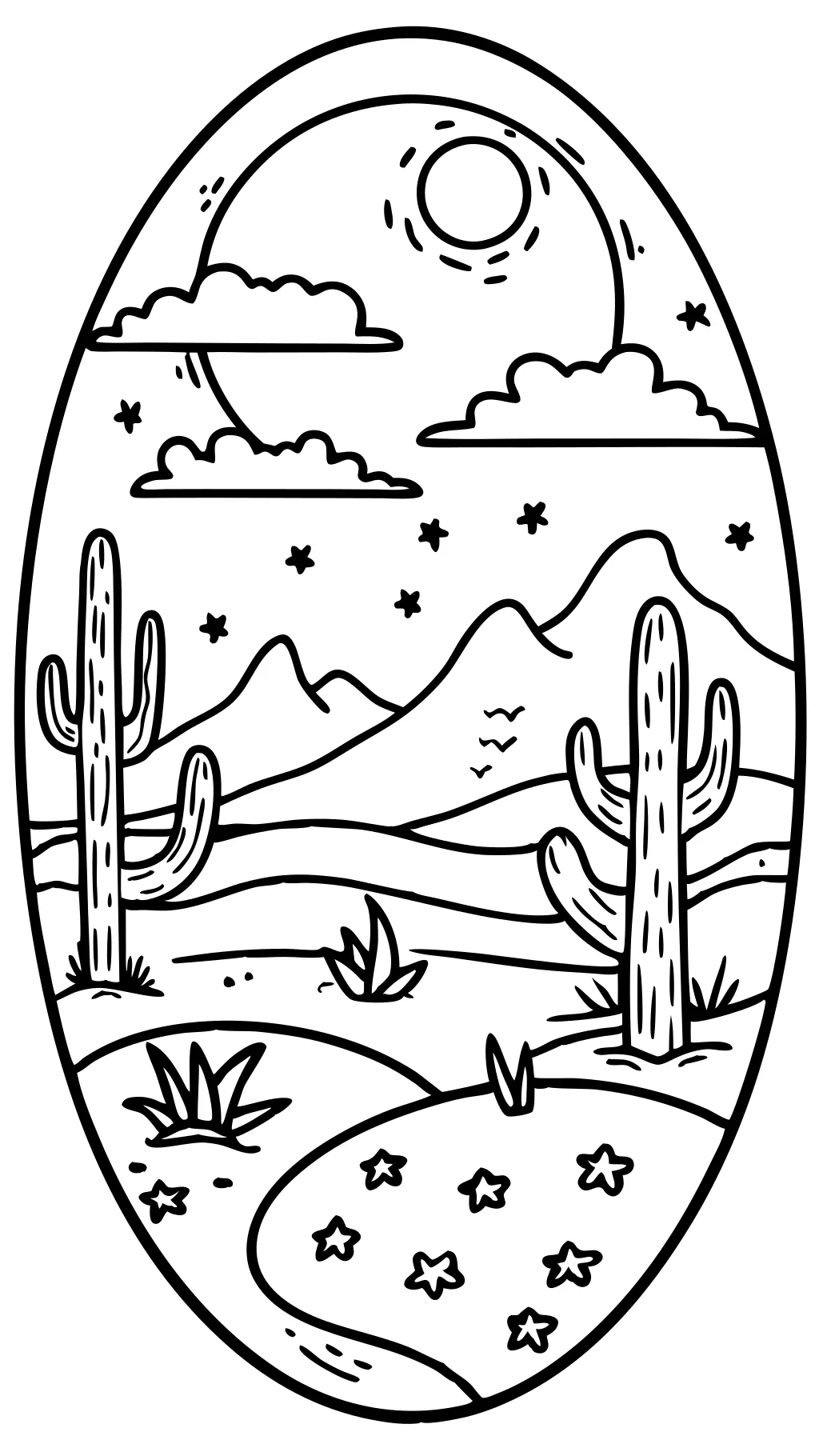 coloring page desert